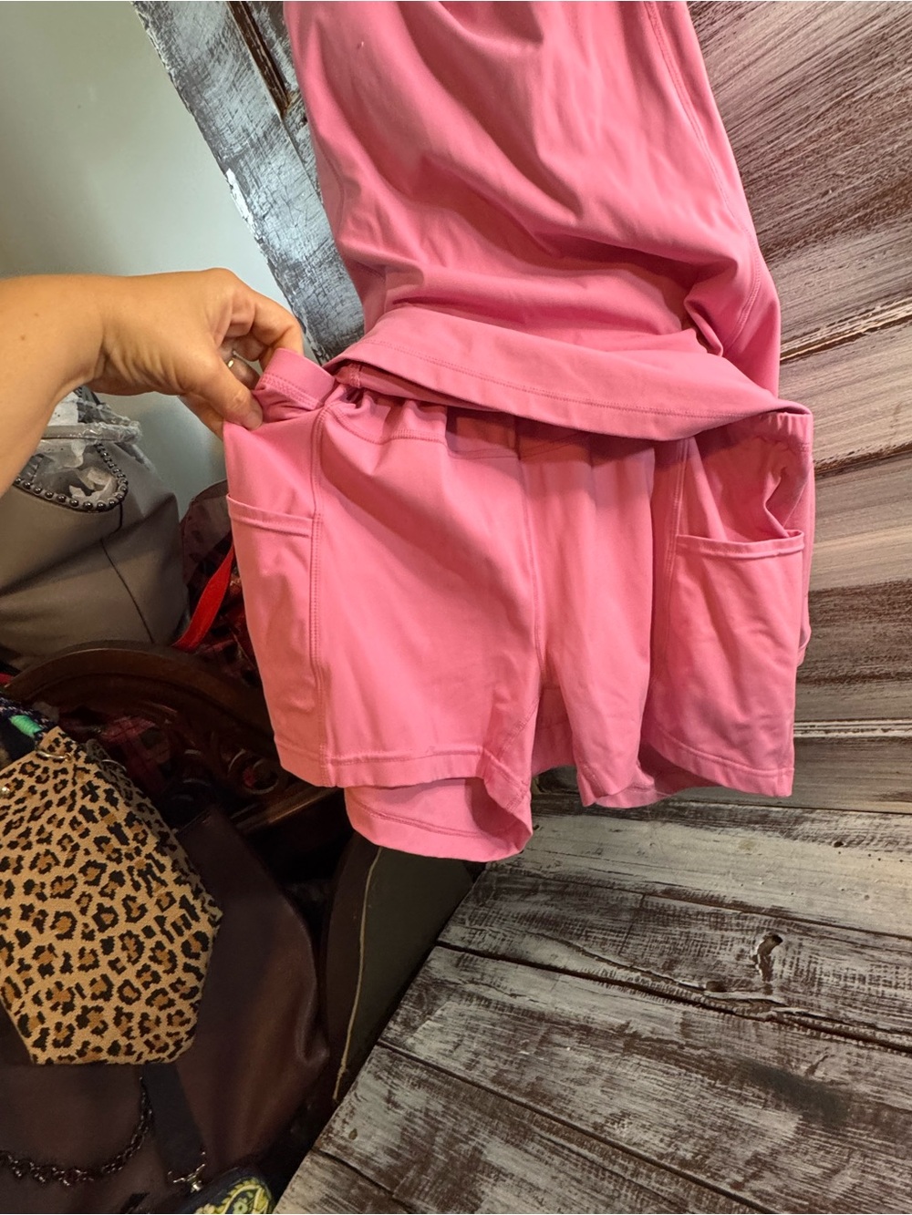 Avia Pink Cross-Back Active Romper - Picture 3 of 7